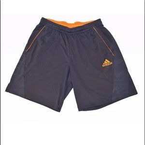 Adidas Men's Dark Gray and Orange Shorts